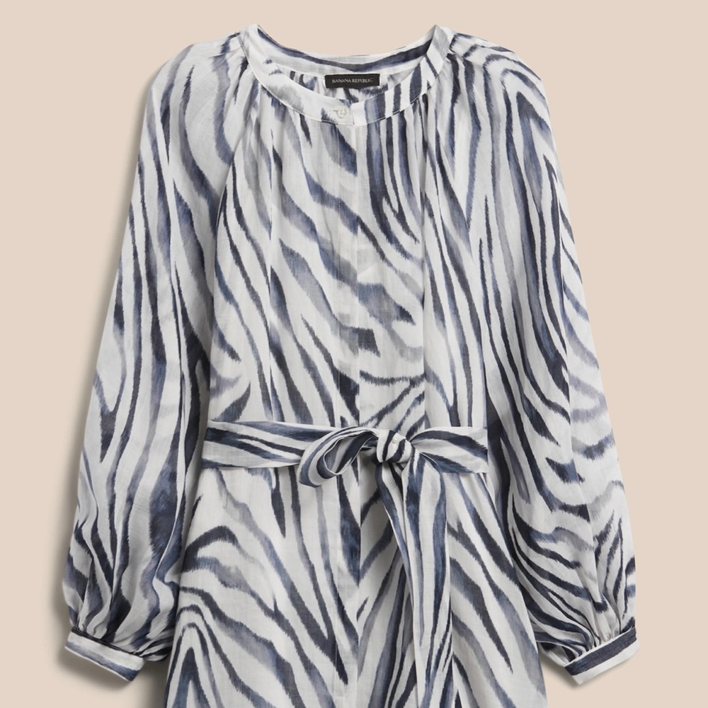 Banana Republic Reverie Ramie Dress Zebra Print